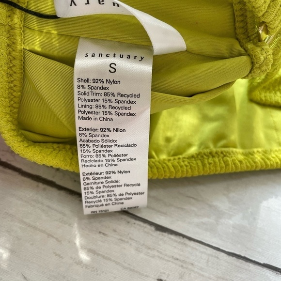 Sanctuary
Sandbar Solids Seamed Bralette kivi green S bikini bottom ribbed boho - Picture 10 of 10